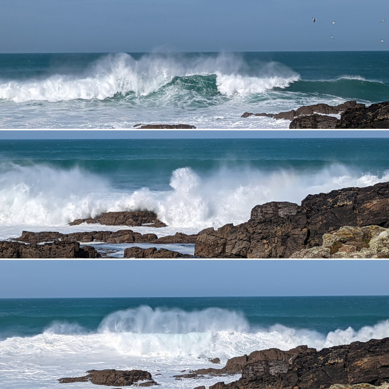 Waves crashing on the rocks at Cape Cornwall